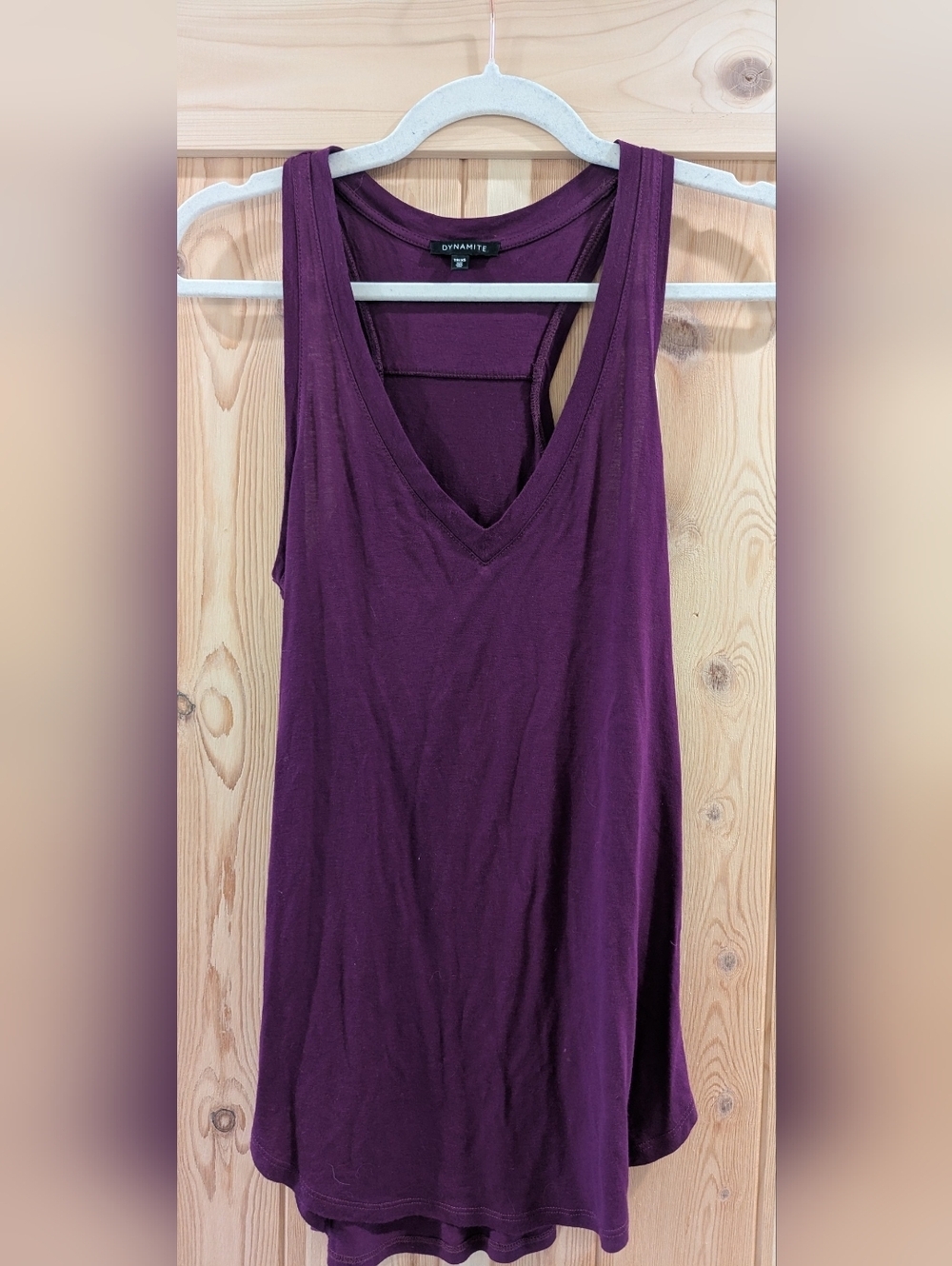 4/$40  Dynamite Purple V-Neck Racerback Tank Top - Picture 2 of 6